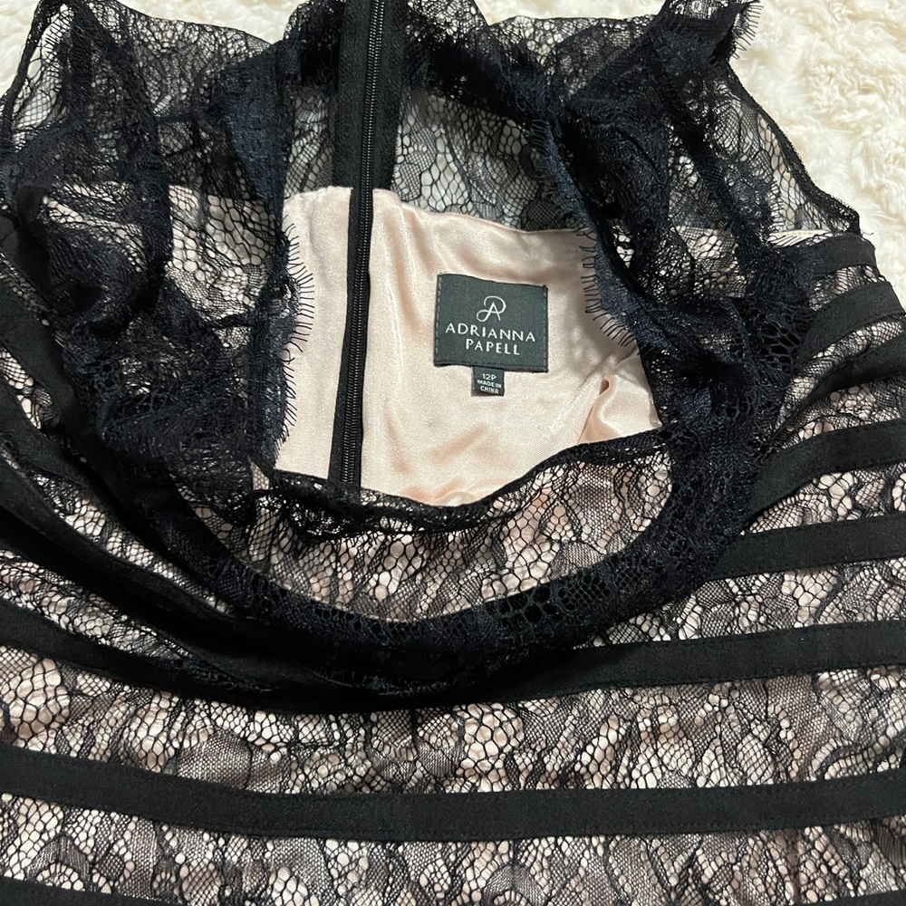 Adranna Papell Womens Black Lace Dress Size 12P Excellent condition. - Picture 3 of 15
